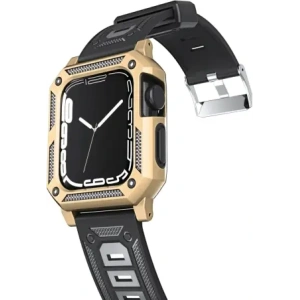 Kup Etui z paskiem Bizon Strap + Case Watch Armor do Apple Watch 40 / 41mm złote - BIZ299 - {ean13} - Sklep Home Screen
