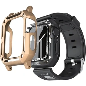 Kup Etui z paskiem Bizon Strap + Case Watch Armor do Apple Watch 40 / 41mm złote - BIZ299 - {ean13} - Sklep Home Screen