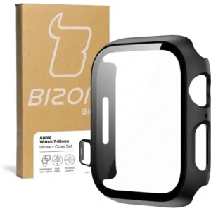 Kup Etui ze szkłem Bizon Case Case + Glass Set Apple Watch 8/7 45mm czarne - BIZ300 - {ean13} - Sklep Home Screen