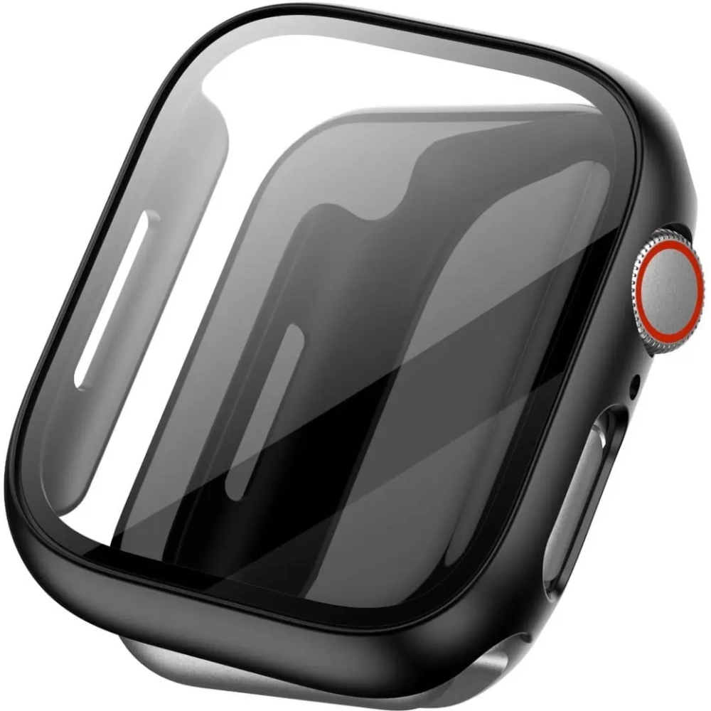 Etui ze szkłem Bizon Case Case + Glass Set Apple Watch 8/7 45mm czarne