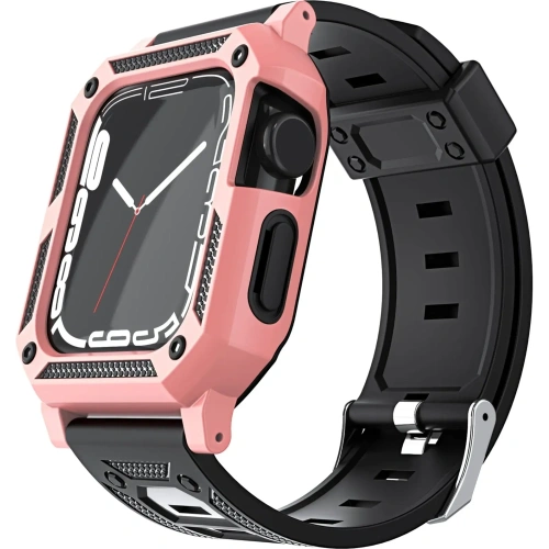 Kup Bizon Strap + Case Watch Armor Apple Watch 44 / 45mm hellrosa - BIZ303 - {ean13} - Sklep Home Screen