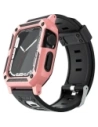 Bizon Strap + Case Watch Armor Apple Watch 44 / 45mm világos rózsaszín