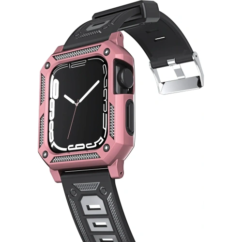 Kup Bizon Strap + Case Watch Armor Apple Watch 44 / 45mm hellrosa - BIZ303 - {ean13} - Sklep Home Screen