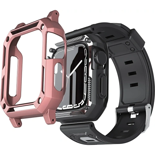 Kup Bizon Strap + Case Watch Armor Apple Watch 44 / 45mm hellrosa - BIZ303 - {ean13} - Sklep Home Screen
