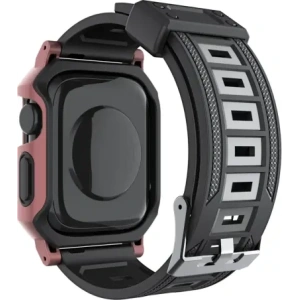 Kup Etui z paskiem Bizon Strap + Case Watch Armor do Apple Watch 44 / 45mm jasnoróżowe - BIZ303 - {ean13} - Sklep Home Screen