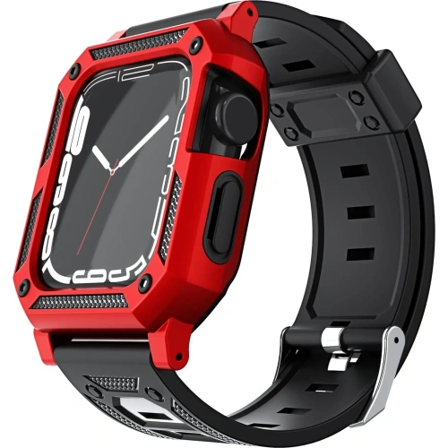 Buy Bizon Strap + Case Watch Armor Apple Watch 44 / 45mm red - BIZ304 - {ean13} - Home Screen Store Europe