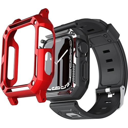 Buy Bizon Strap + Case Watch Armor Apple Watch 44 / 45mm red - BIZ304 - {ean13} - Home Screen Store Europe