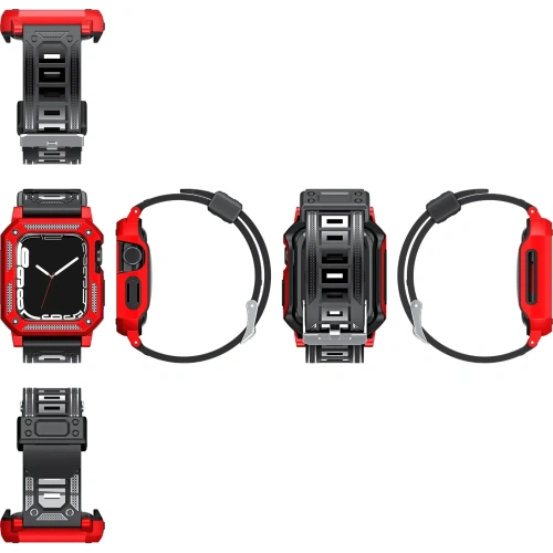 Buy Bizon Strap + Case Watch Armor Apple Watch 44 / 45mm red - BIZ304 - {ean13} - Home Screen Store Europe