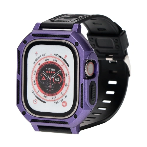 Kup Etui z paskiem Bizon Strap + Case Watch Armor do Apple Watch Ultra 49mm fialové - BIZ307 - {ean13} - Sklep Home Screen