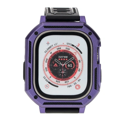 Kup Etui z paskiem Bizon Strap + Case Watch Armor do Apple Watch Ultra 49mm fialové - BIZ307 - {ean13} - Sklep Home Screen