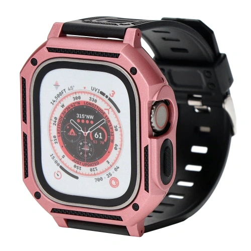 Kup Etui z paskiem Bizon Strap + Case Watch Armor do Apple Watch Ultra 49mm světlé růžové - BIZ308 - {ean13} - Sklep Home Screen