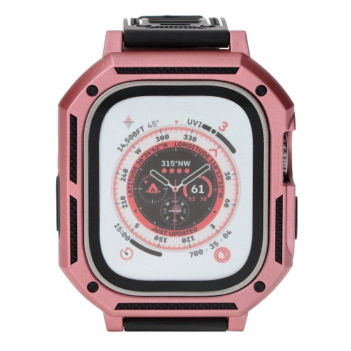 Kup Etui z paskiem Bizon Strap + Case Watch Armor do Apple Watch Ultra 49mm světlé růžové - BIZ308 - {ean13} - Sklep Home Screen