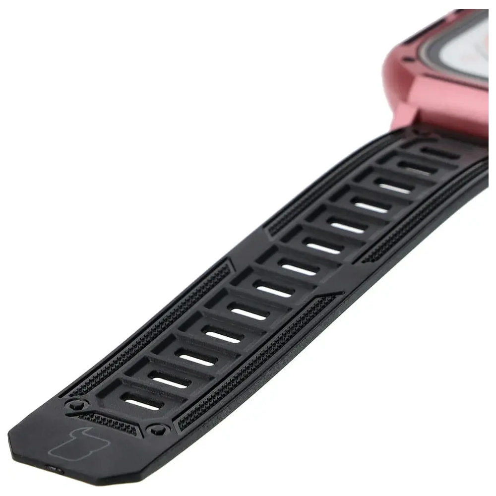 Etui z paskiem Bizon Strap + Case Watch Armor do Apple Watch Ultra 49mm jasnoróżowe