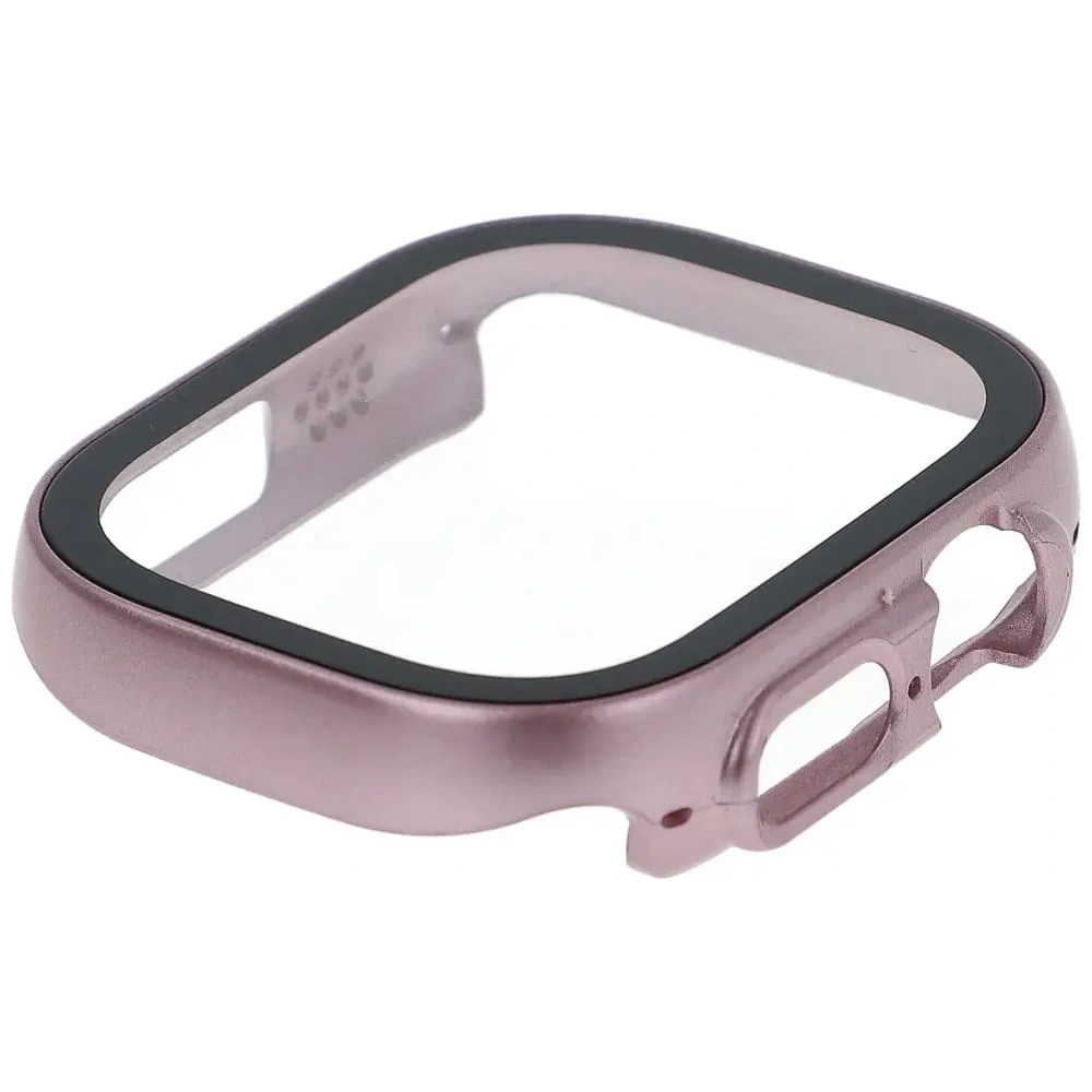 Etui Bizon Case+Glass do Apple Watch Ultra 49mm różowe