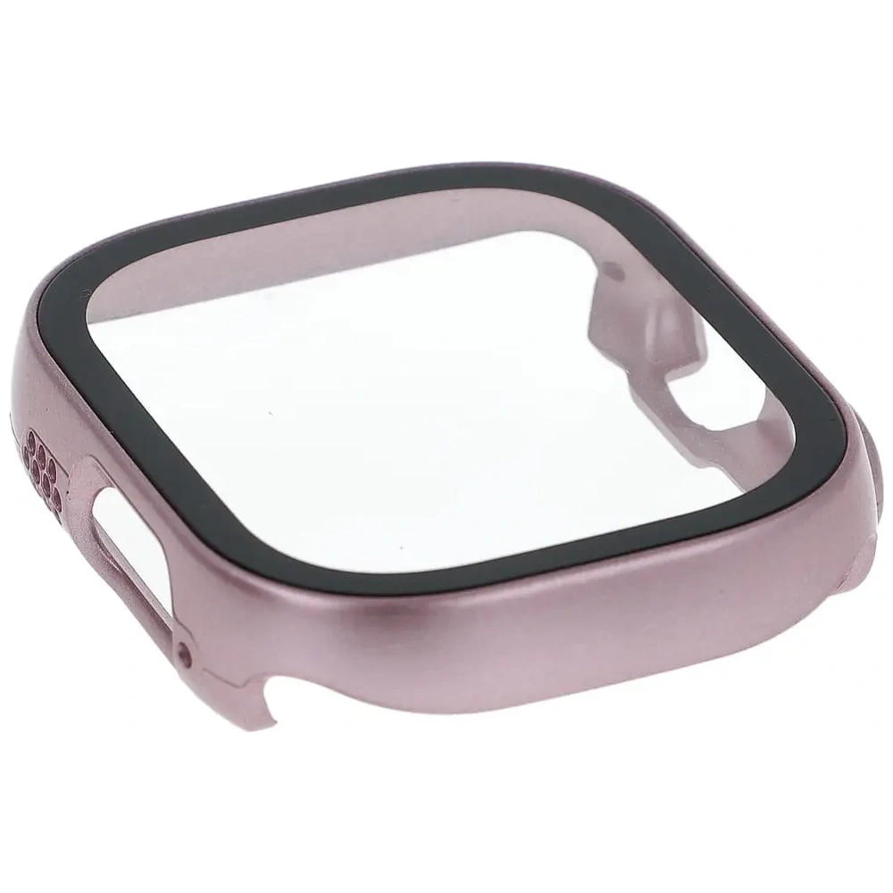 Etui Bizon Case+Glass do Apple Watch Ultra 49mm różowe