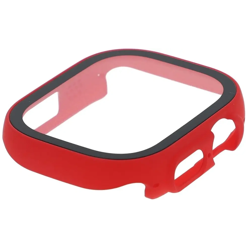 Etui Bizon Case+Glass do Apple Watch Ultra 49mm czerwone