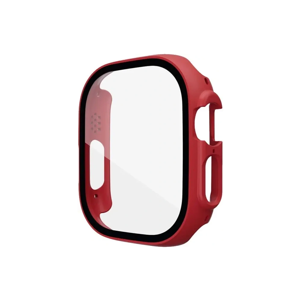 Etui Bizon Case+Glass do Apple Watch Ultra 49mm czerwone