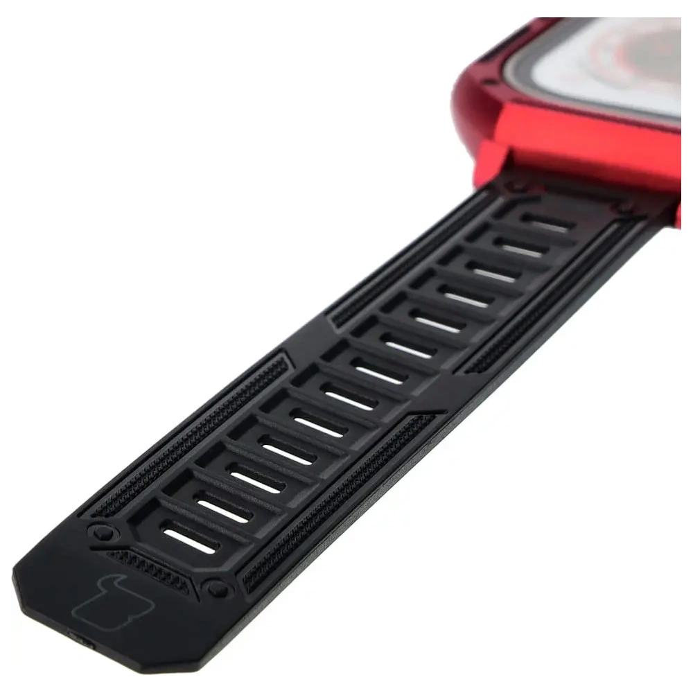 Etui z paskiem Bizon Strap + Case Watch Armor do Apple Watch Ultra 49mm czerwone