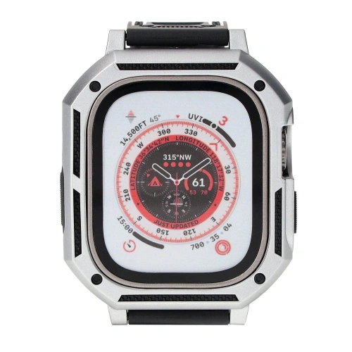 Kup Bizon Strap + Case Watch Armor Apple Watch Ultra 49mm ezüst - BIZ314 - {ean13} - Sklep Home Screen