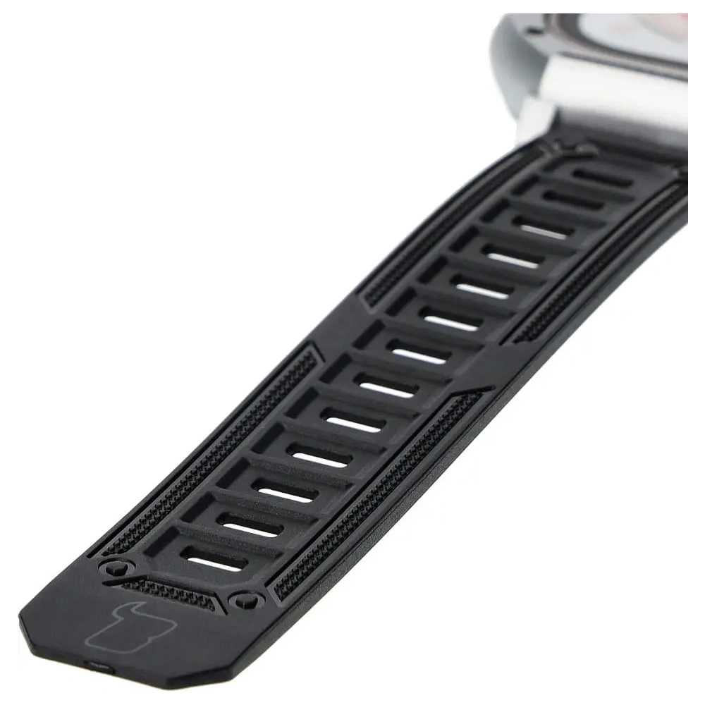 Etui z paskiem Bizon Strap + Case Watch Armor do Apple Watch Ultra 49mm srebrne