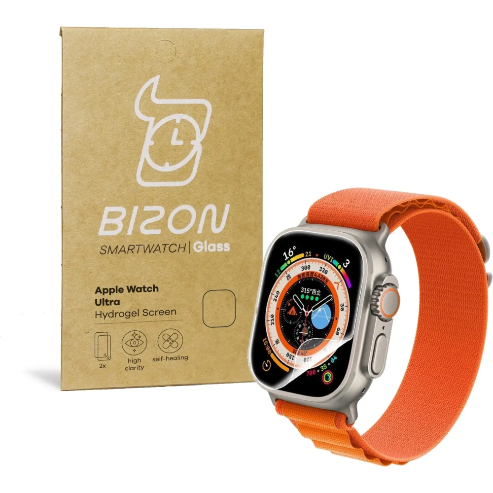 Folia hydrożelowa na ekran Bizon Glass Hydrogel Apple Watch Ultra 49mm [2 PACK]
