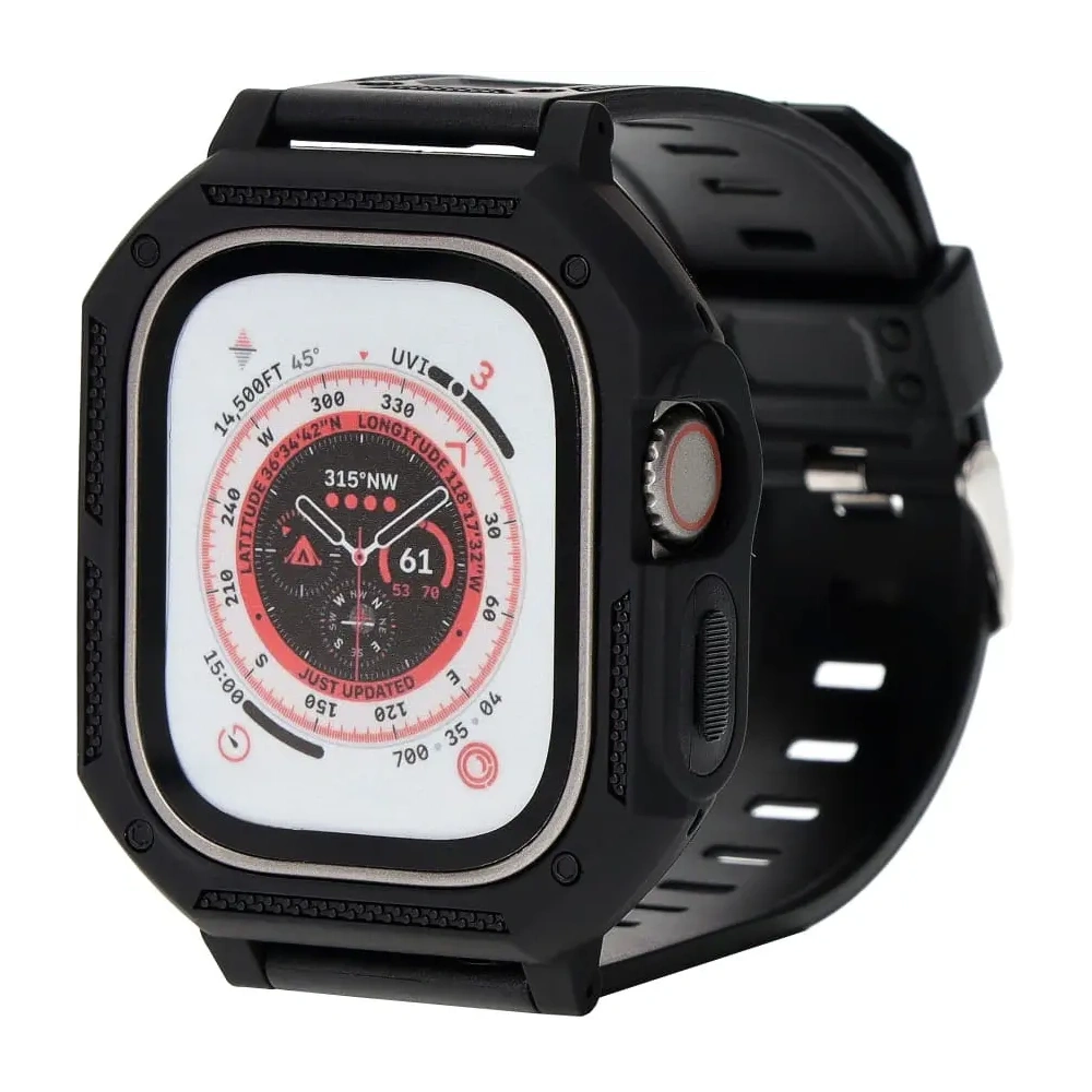 Etui z paskiem Bizon Strap + Case Watch Armor do Apple Watch Ultra 49mm czarne