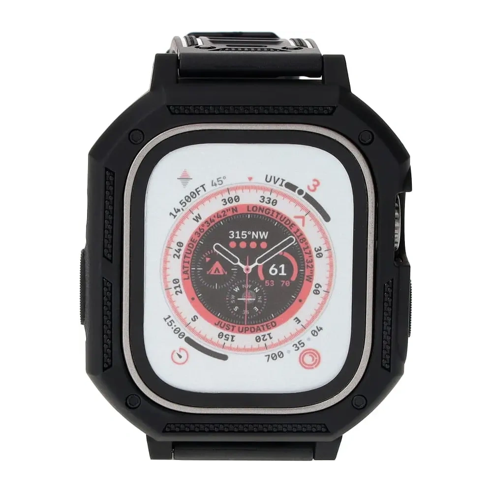 Etui z paskiem Bizon Strap + Case Watch Armor do Apple Watch Ultra 49mm czarne