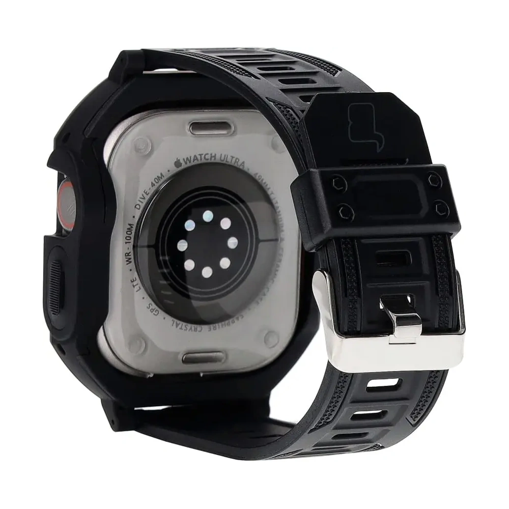 Etui z paskiem Bizon Strap + Case Watch Armor do Apple Watch Ultra 49mm czarne