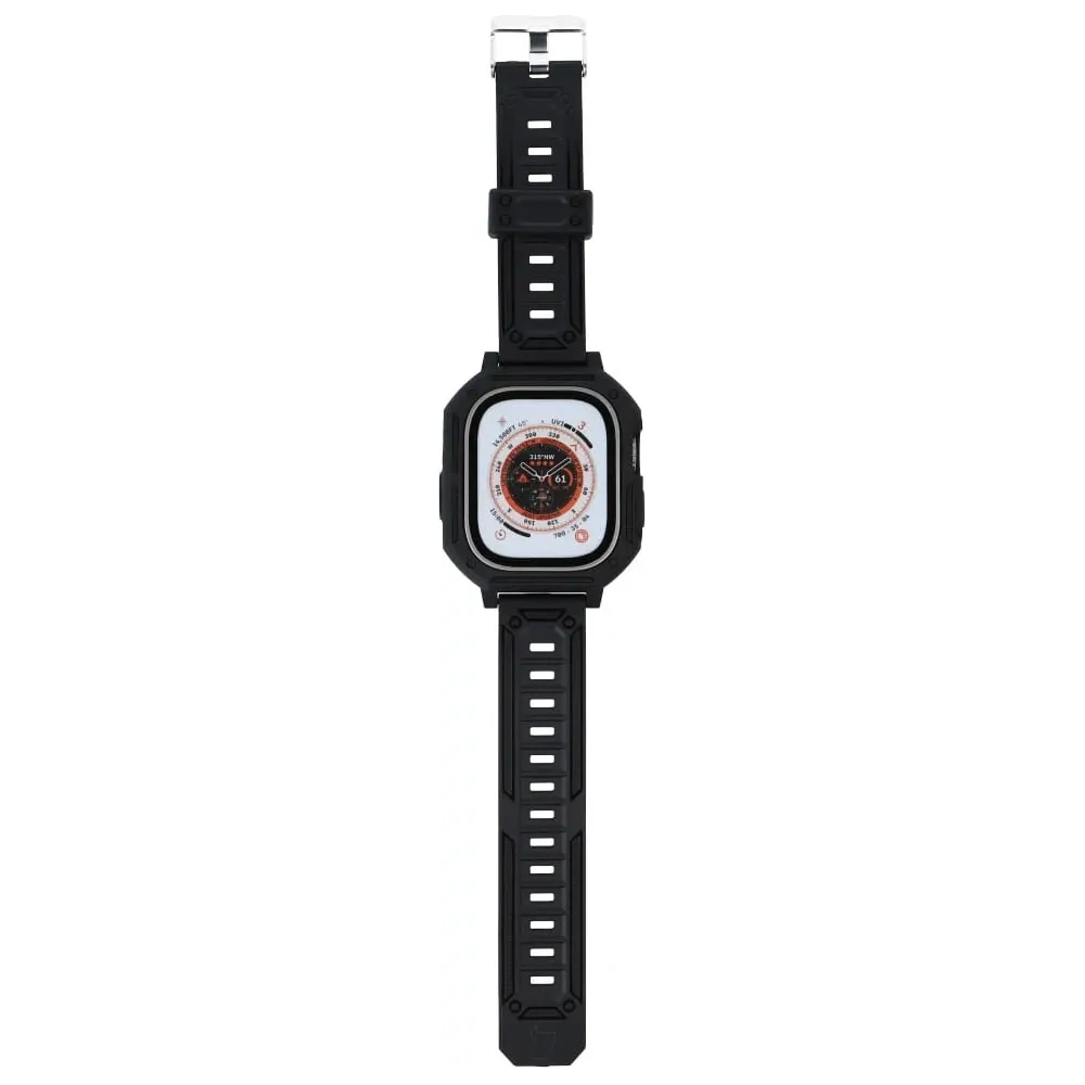 Etui z paskiem Bizon Strap + Case Watch Armor do Apple Watch Ultra 49mm czarne