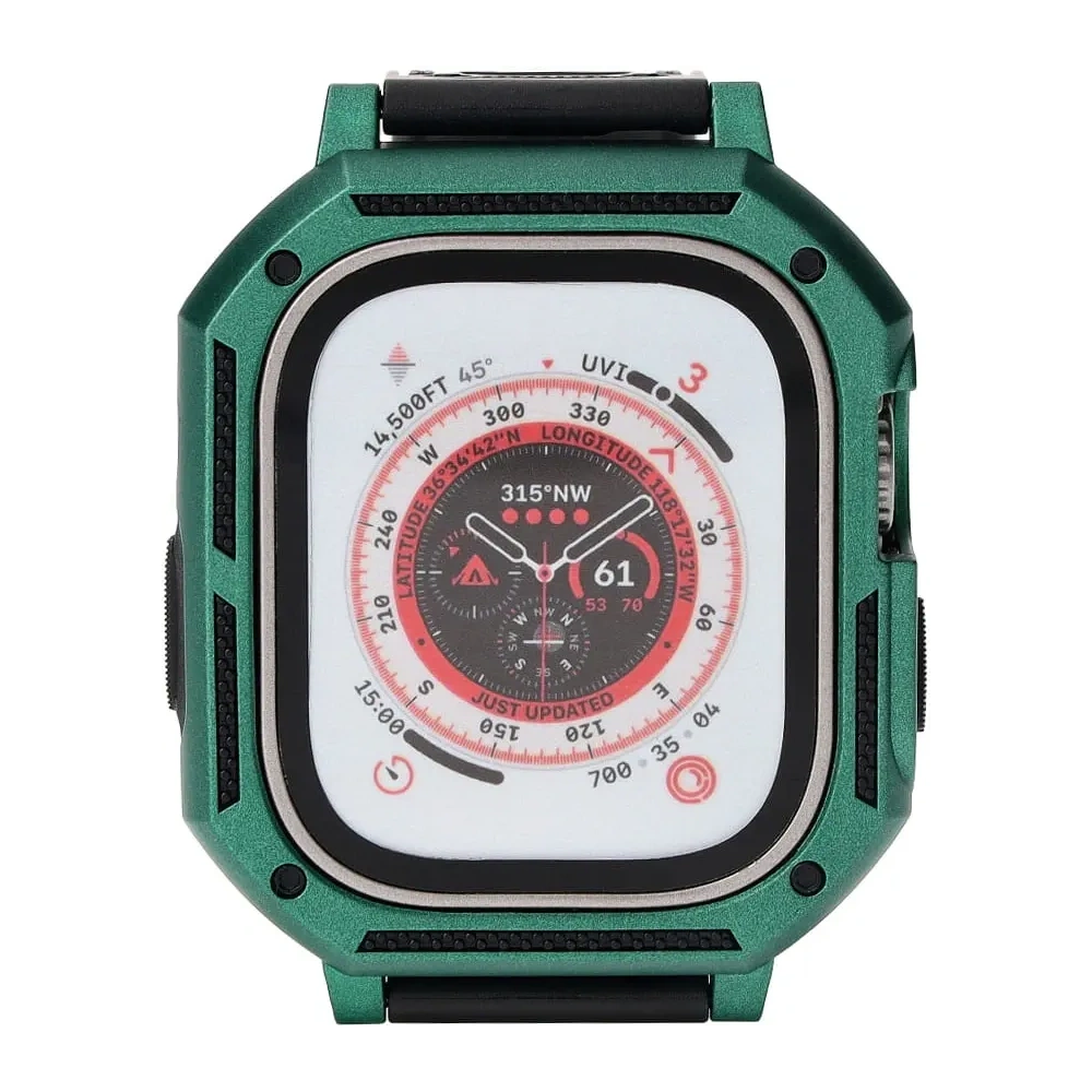 Etui z paskiem Bizon Strap + Case Watch Armor do Apple Watch Ultra 49mm zielone