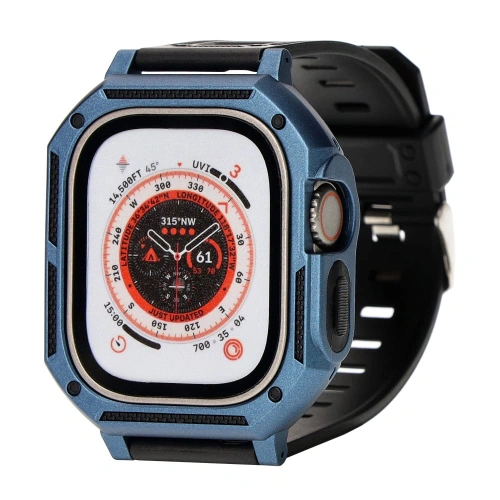 Kup Etui z paskiem Bizon Strap + Case Watch Armor do Apple Watch Ultra 49mm modré - BIZ320 - {ean13} - Sklep Home Screen