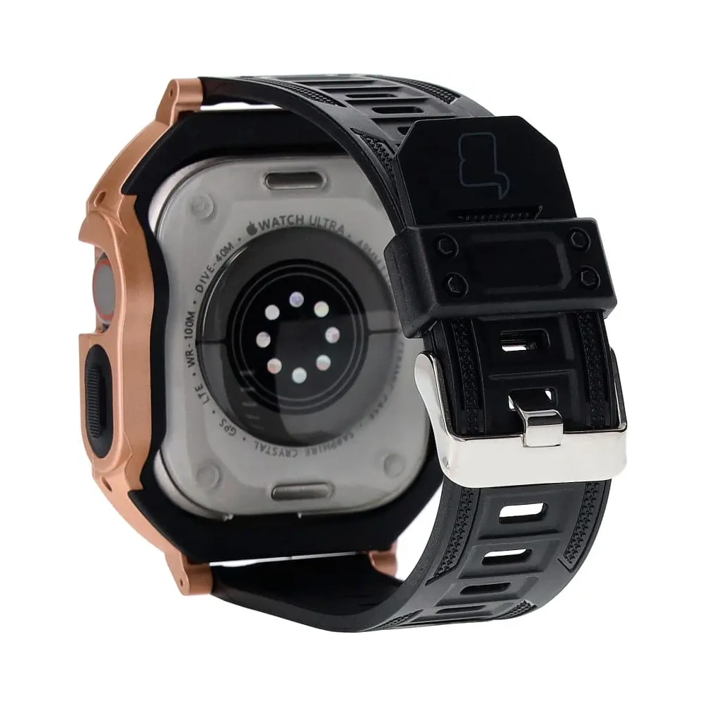 Etui z paskiem Bizon Strap + Case Watch Armor do Apple Watch Ultra 49mm złote