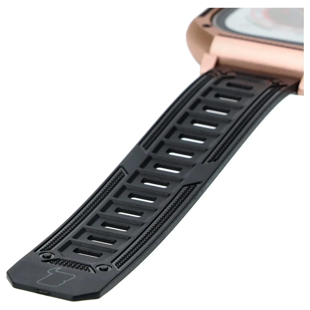 Etui z paskiem Bizon Strap + Case Watch Armor do Apple Watch Ultra 49mm złote