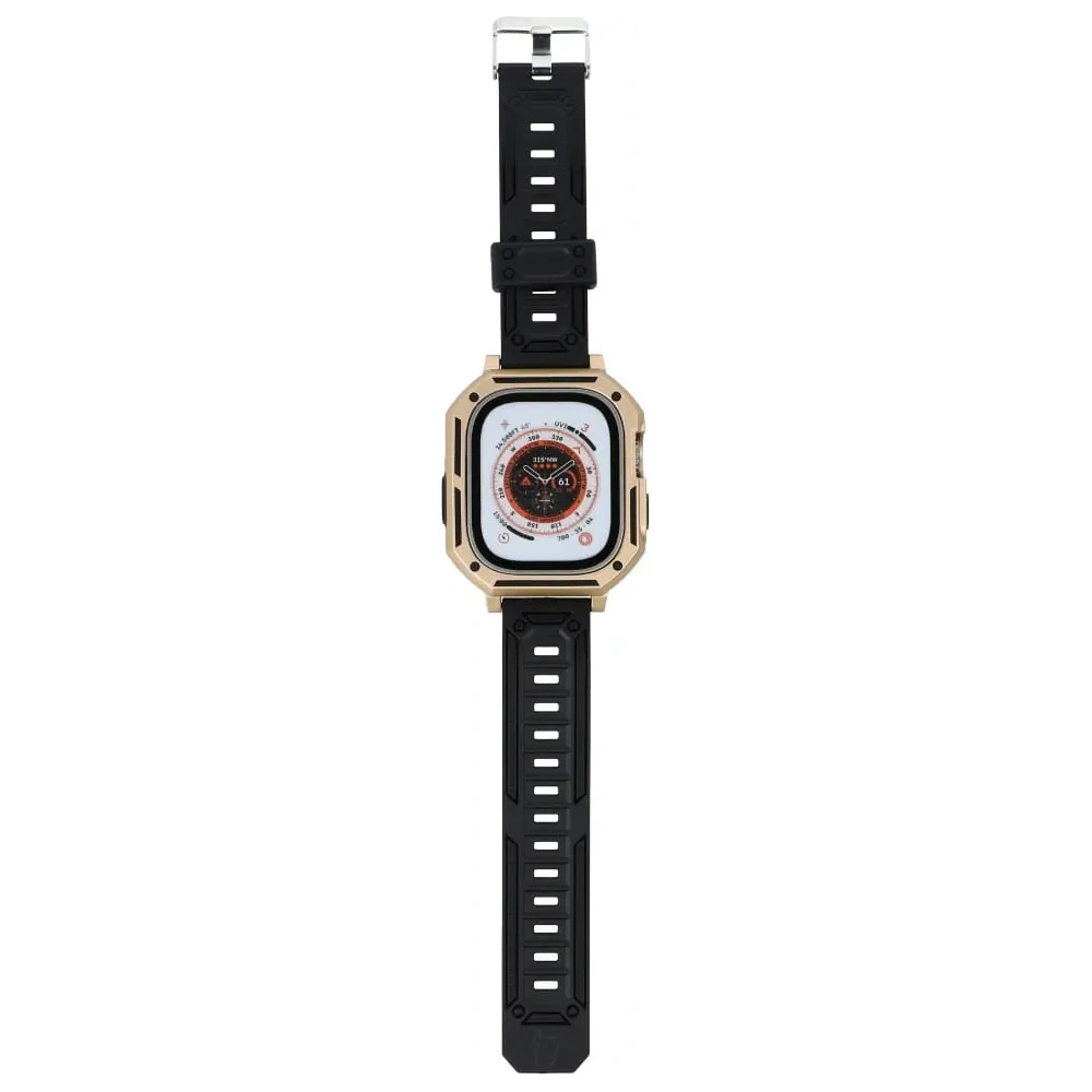 Etui z paskiem Bizon Strap + Case Watch Armor do Apple Watch Ultra 49mm złote