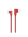 AWEI cablu împletit unghiular CL-35 USB-C 1,5m 2.4A Încărcare rapidă roșu/red