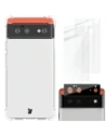 Bizon Case Clear Pack Hülle + 2x Displayschutzglas + Objektivglas Google Pixel 6 klar