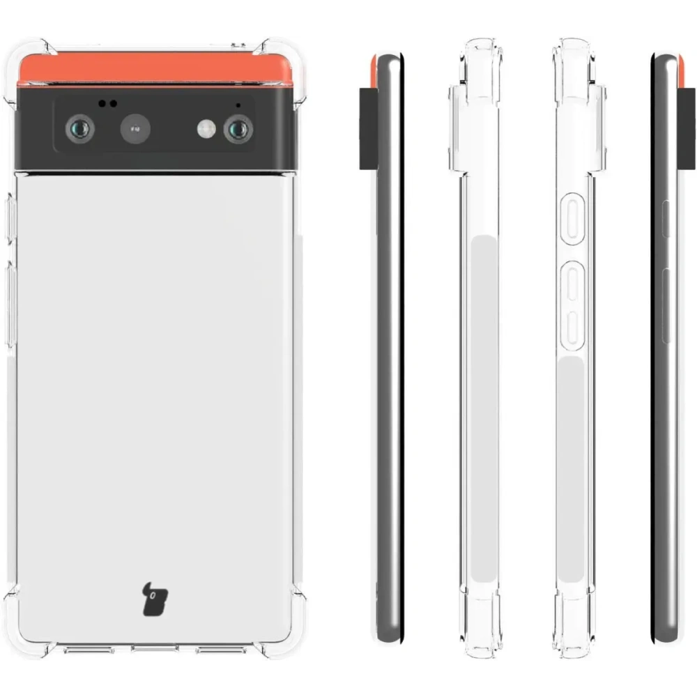 Etui + 2x szkło na ekran + obiektyw Bizon Case Clear Pack do Google Pixel 6 przezroczyste