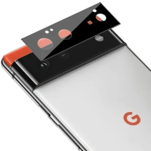 Bizon Glass Edge gehärtetes Glas - [2 PACK] + Linsenschutz Google Pixel 6 schwarz
