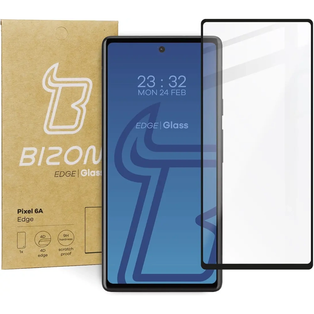 Szkło hartowane Bizon Glass Edge do Pixel 6A czarne