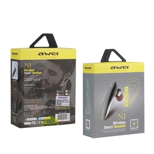 Buy AWEI In-Ear Wireless Headset Bluetooth mono N1 grey - AWEI009GRY - {ean13} - Home Screen Store Europe