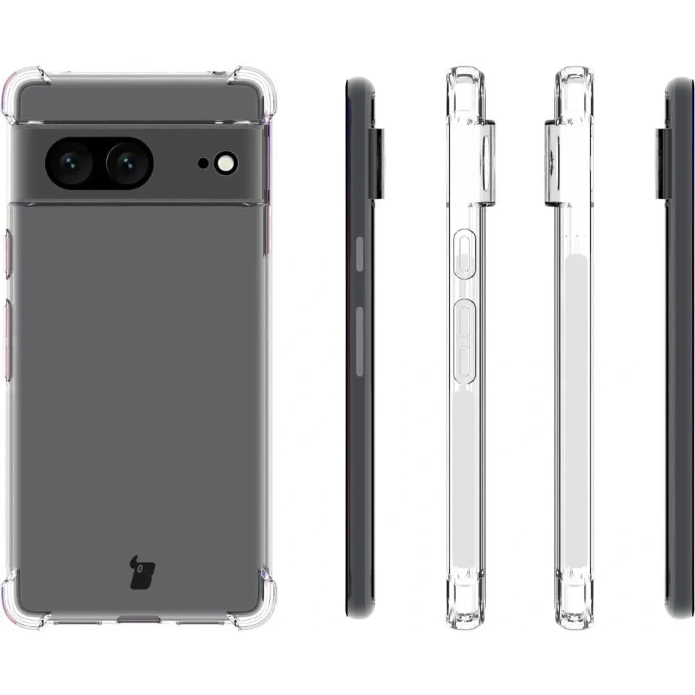 Etui + 2x szkło na ekran Bizon Case Clear Pack do Google Pixel 7 przezroczyste