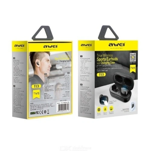 Kup AWEI słuchawki Bluetooth 5.0 T13 TWS + stacja dokująca czarny/black - AWEI011BLK - {ean13} - Sklep Home Screen
