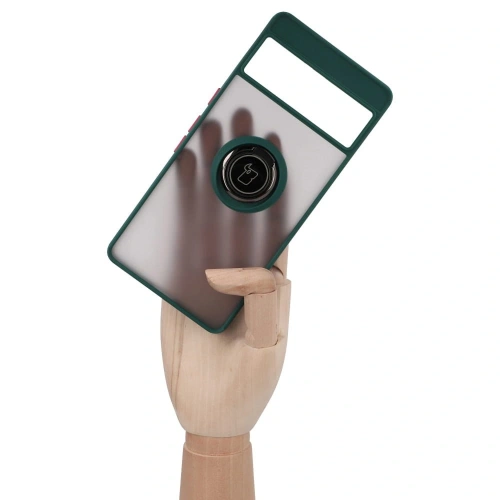 Kup Etui z uchwytem na palec Bizon Case Hybrid Ring do Google Pixel 7 Pro przydymione z ciemnozieloną ramką - BIZ347 - {ean13} - Sklep Home Screen