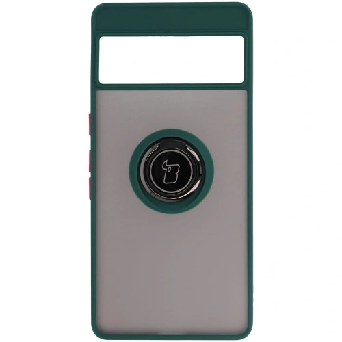 Kup Etui z uchwytem na palec Bizon Case Hybrid Ring do Google Pixel 7 Pro przydymione z ciemnozieloną ramką - BIZ347 - {ean13} - Sklep Home Screen