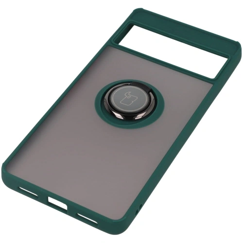 Kup Etui z uchwytem na palec Bizon Case Hybrid Ring do Google Pixel 7 Pro przydymione z ciemnozieloną ramką - BIZ347 - {ean13} - Sklep Home Screen