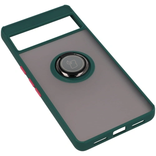 Kup Etui z uchwytem na palec Bizon Case Hybrid Ring do Google Pixel 7 Pro przydymione z ciemnozieloną ramką - BIZ347 - {ean13} - Sklep Home Screen