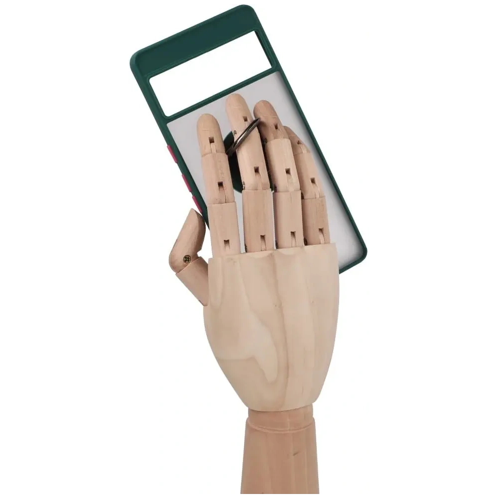 Etui z uchwytem na palec Bizon Case Hybrid Ring do Google Pixel 7 Pro przydymione z ciemnozieloną ramką