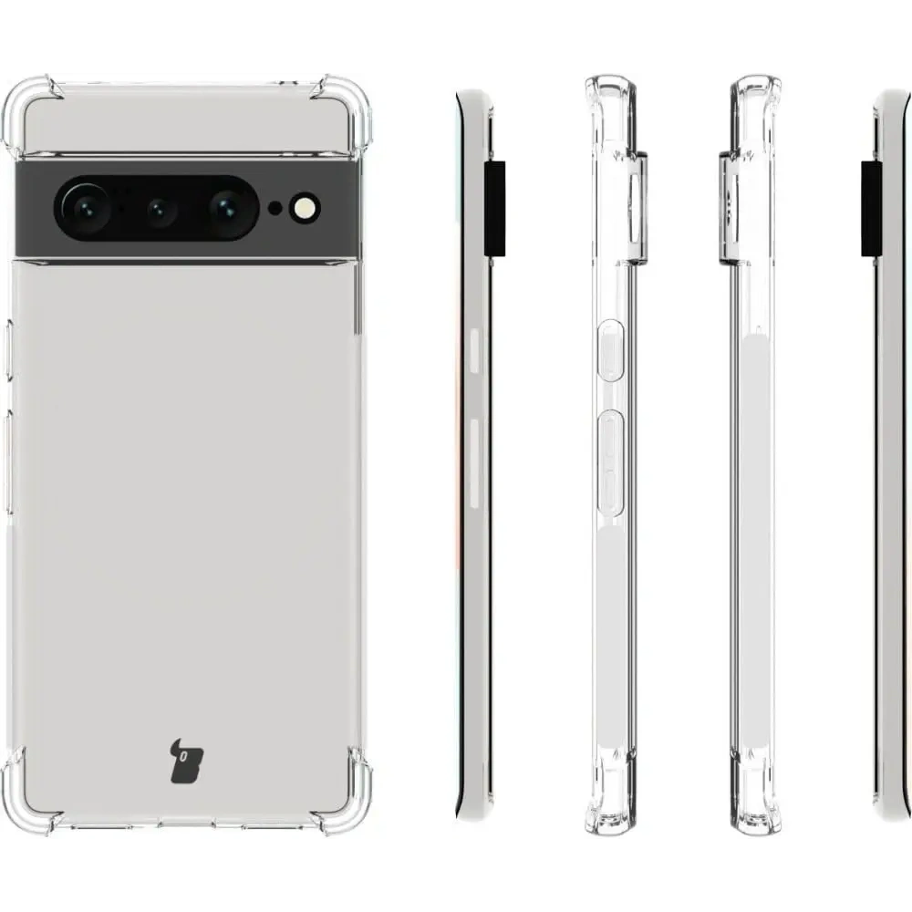 Etui + 2x folia Bizon Case Clear Pack do Google Pixel 7 Pro przezroczyste