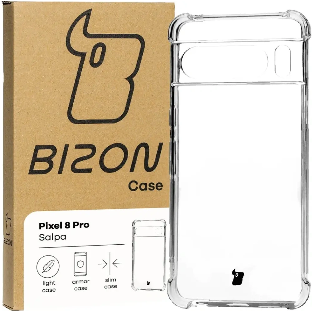 Elastyczne etui Bizon Case Salpa do Google Pixel 8 Pro przezroczyste