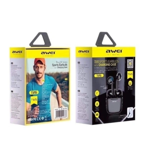 Kup AWEI sluchátka Bluetooth 5.0 T26 TWS + dokovací stanice černá - AWEI016BLK - {ean13} - Sklep Home Screen